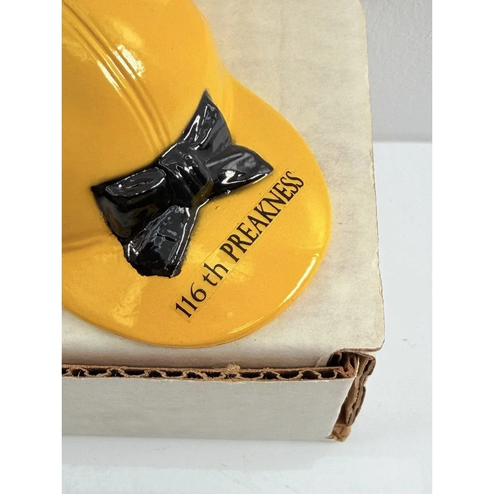 Rare 116th Preakness Jockey Cap Bottle Opener '91 Yellow Blk Horse Racing Metal